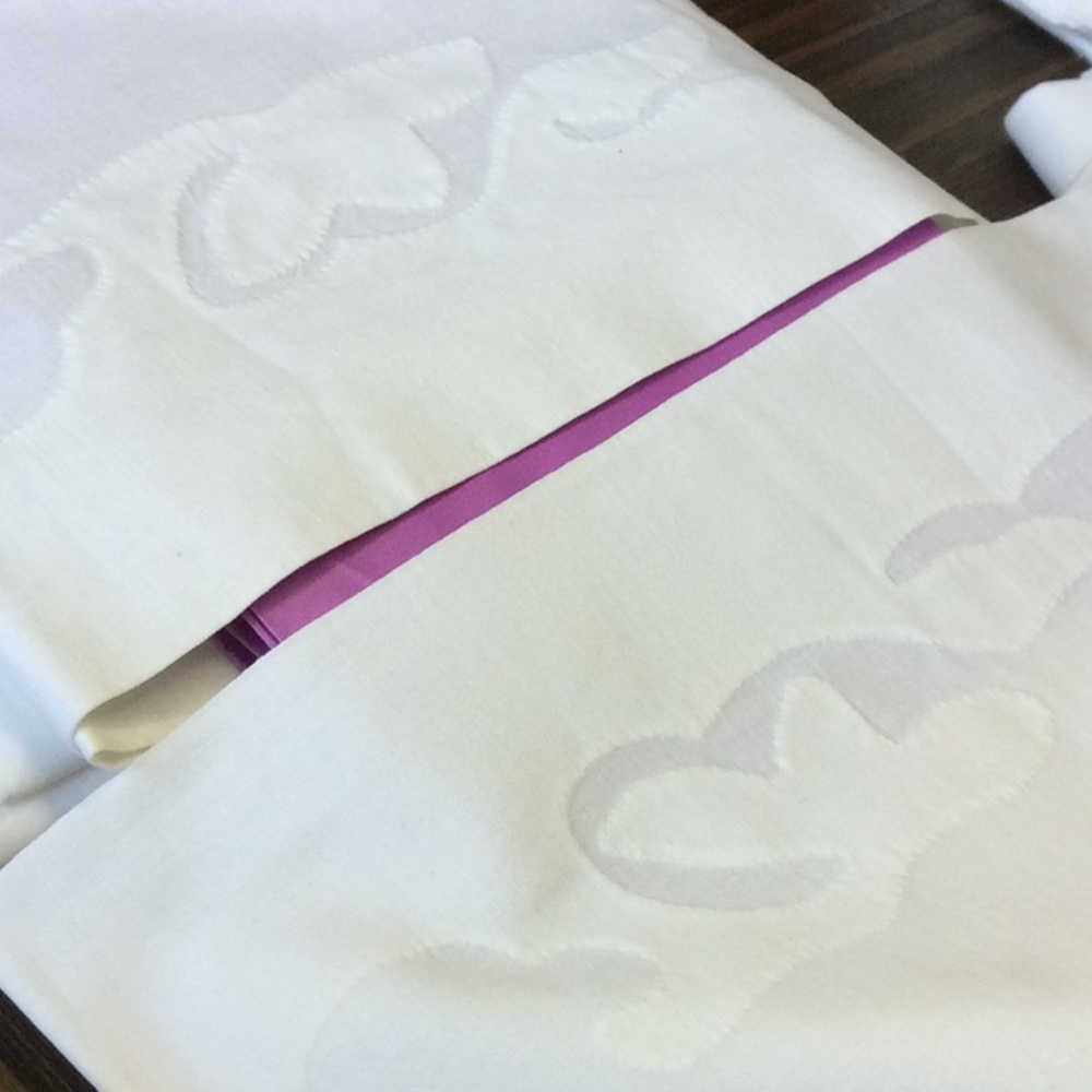 FINAL SALE PRICE Vintage White Design Flat Sheet & Pillow Case